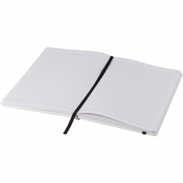 Logo trade promotional products image of: Spectrum A5 white notebook with coloured strap
